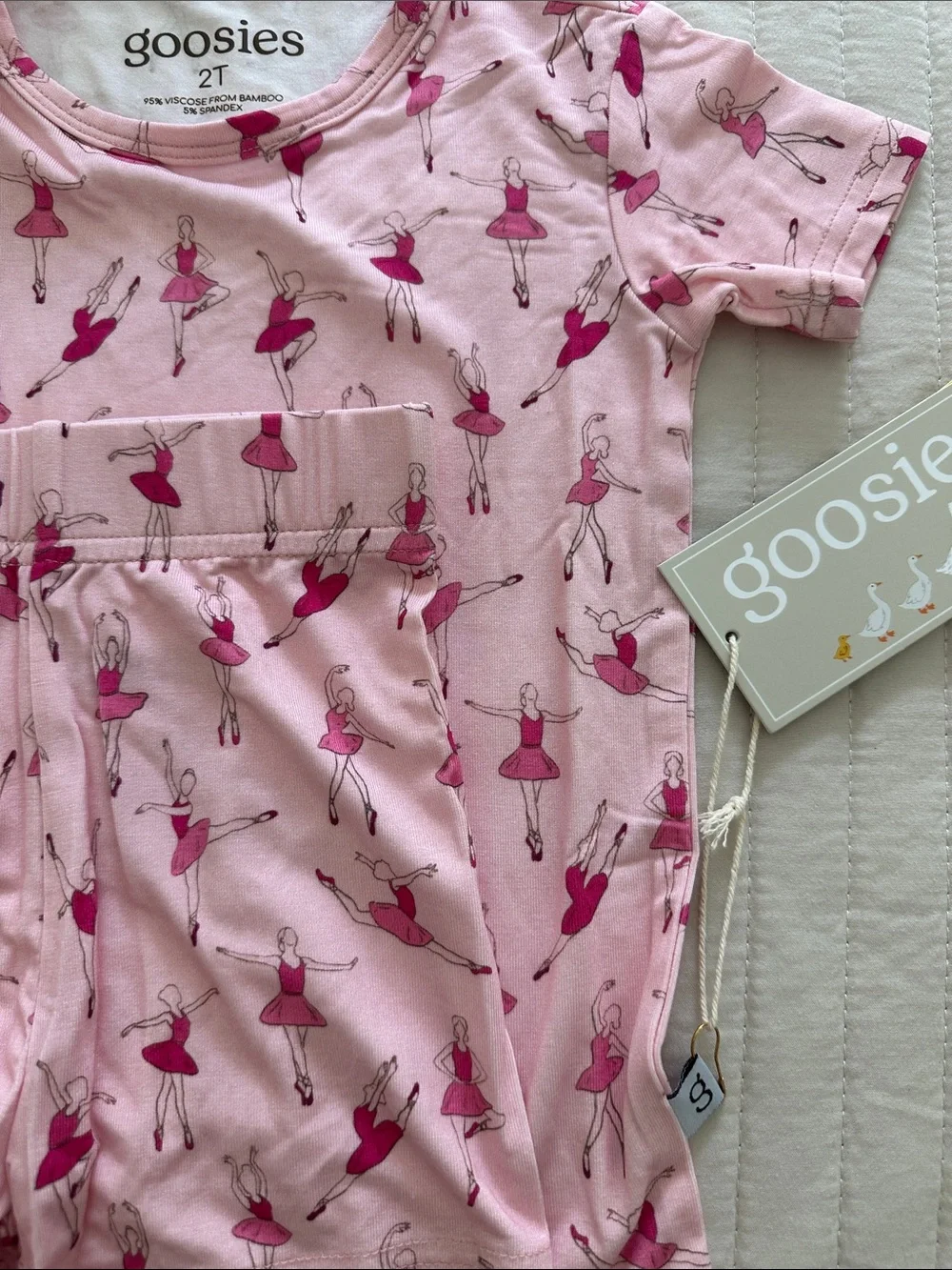 Goosies Pink Ballerina Print Kids Pajama Set